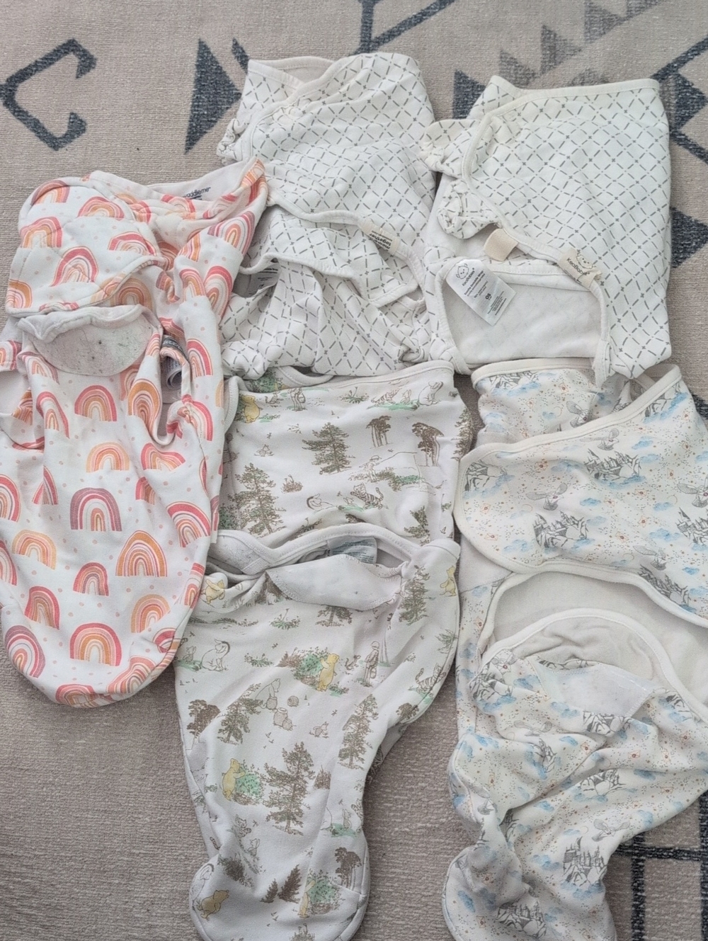 Lot of 5 Baby 0-3 Month Swaddles - Harry Potter, Winnie The Pooh, Kea Babies